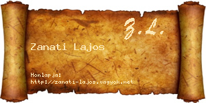 Zanati Lajos névjegykártya